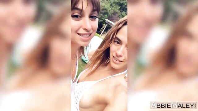 Dirty outdoor colorful games with Abbie Maley and Riley Reid