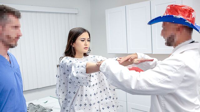 Fake doctor with a big cock fucked a busty brunette Jasmine Wilde