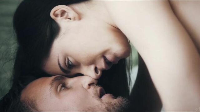 An astonishing model brunette Assoli fucked in the bedroom