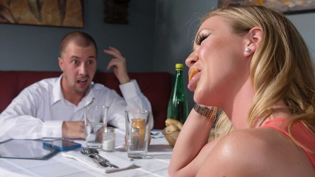 An awesome blonde Madison Scott jumps on a fat big cock