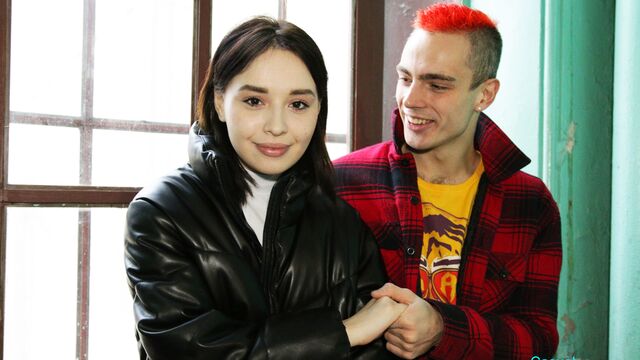 Hard sex in the bedroom with a young brunette Karolina Geiman