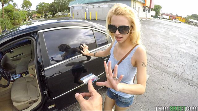 Great-looking busty blonde Lilli Dixon is riding on a big boner