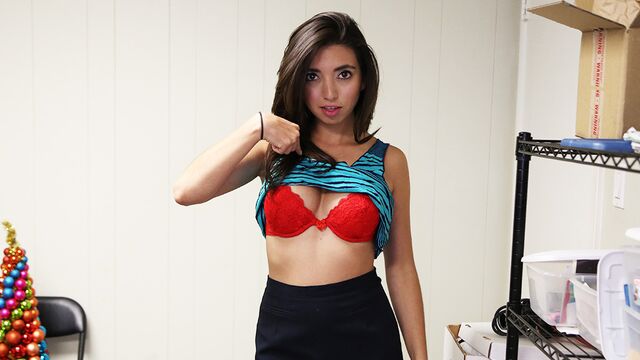 Aesthetic POV masturbation session with a young brunette Frieda Sante