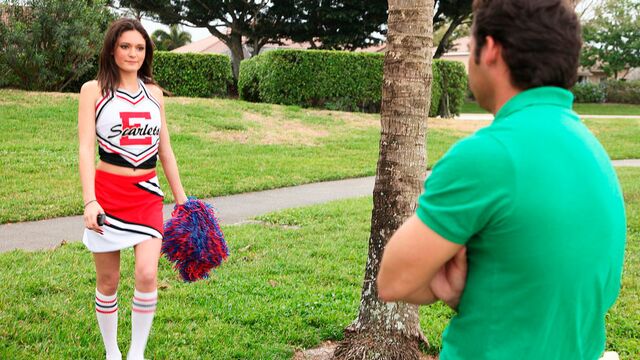 Aesthetic young brunette Monica Sexxxton is jumping on a long penis