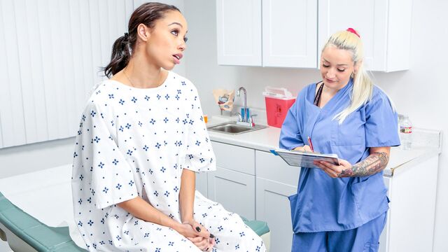 Black doll Alexis Tae fucks with a filthy doctor Hadley Haze