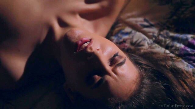 Cute-looking slender brunette Emily J is soloing in the bedroom